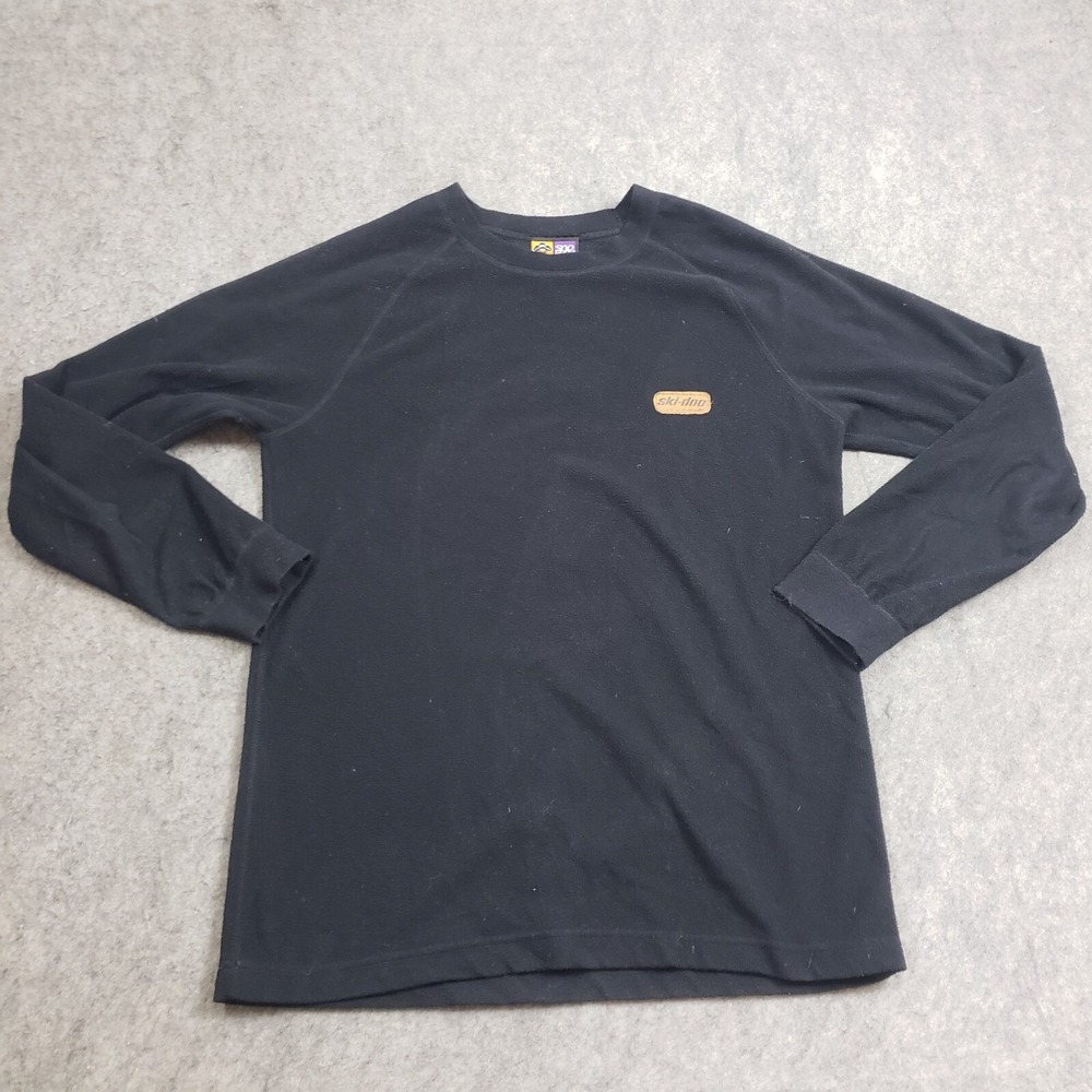 VINTAGE Skidoo Sweater Mens Medium Black Outdoor‎ Base Layer Fleece Long Sleeve